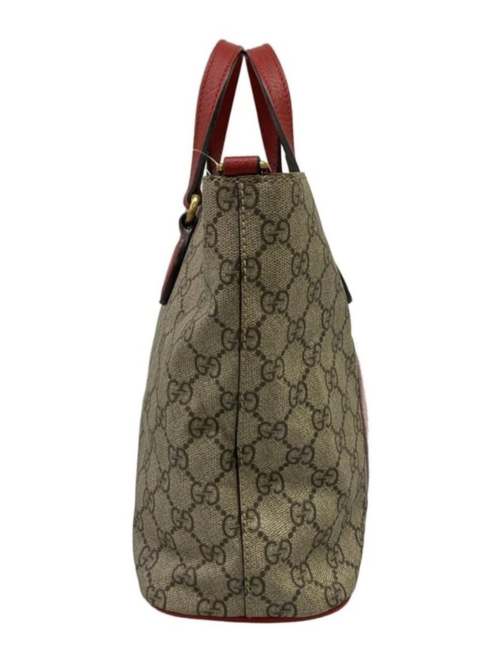 GUCCI Bosco 473887 Beige Red Multi CG Supreme Canvas Leather Suede - Tote Bag - Picture 4 of 15